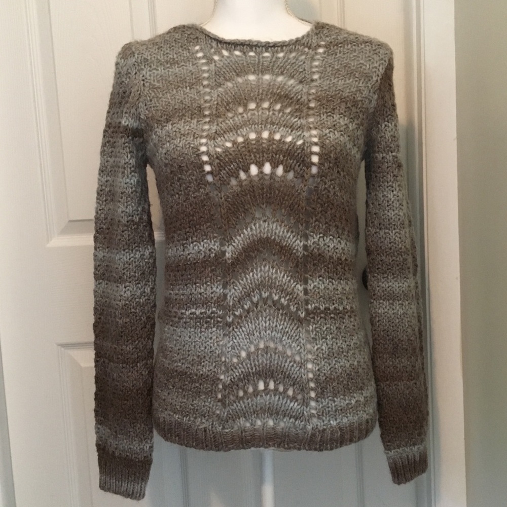 ELSAMANDA Brown and Gray Sweater